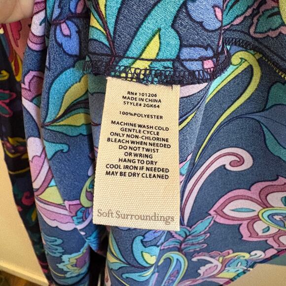 Soft Surroundings Rosalia Maxi Dress Womens Large Multicolor Paisley NWT - Picture 7 of 8